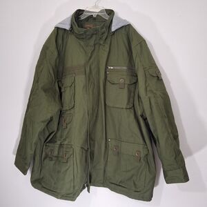 Boulder CREEK Men's Army Green Hooded Jacket, Size 5XL